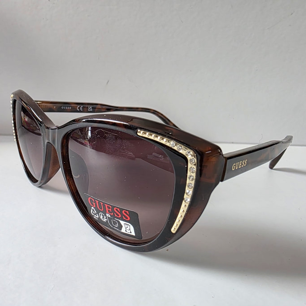GUESS Brown Sunglasses with Gold Accents